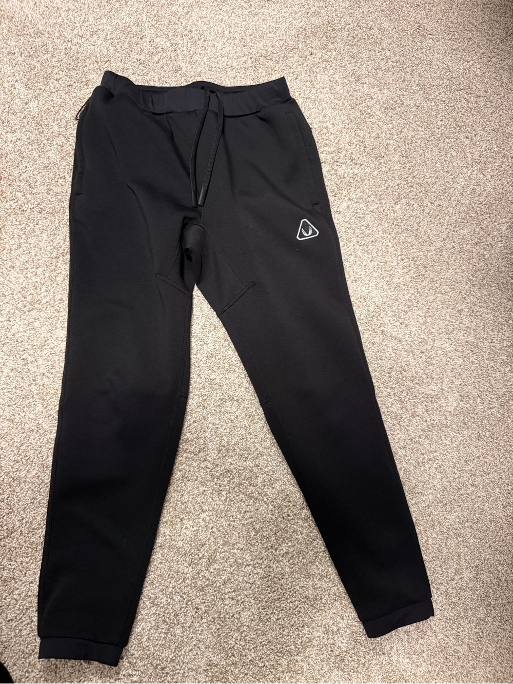 ASRV Black Men's Tech Joggers with Logo